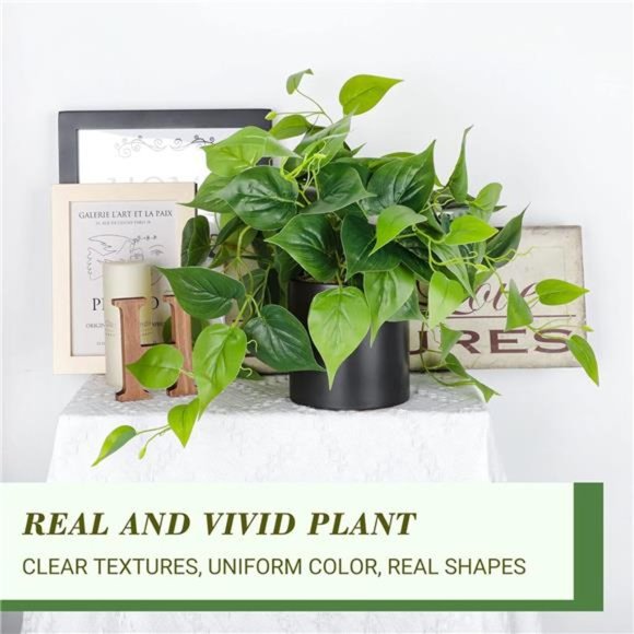 Faux Plants Indoor, Artificial Plants for Home Decor Indoor, Pothos Small Plants - Picture 3 of 7
